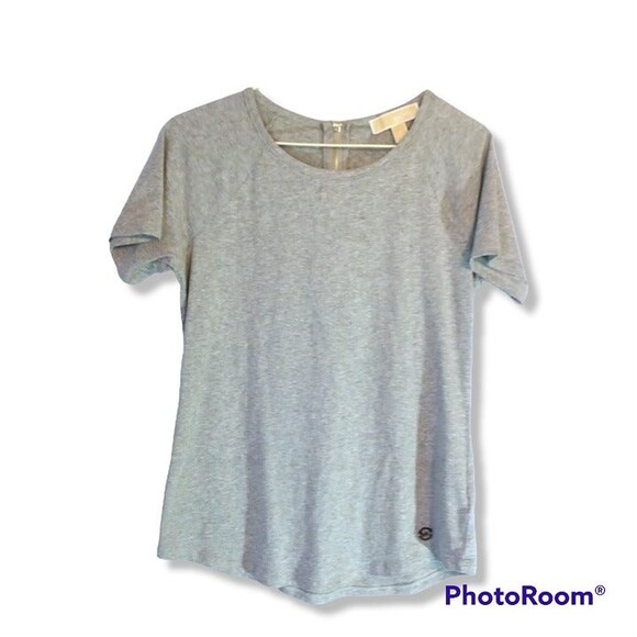 Michael Kors Small Fitted Shirt - Metal MK Logo Charm - Back Zipper Detail - Picture 1 of 6